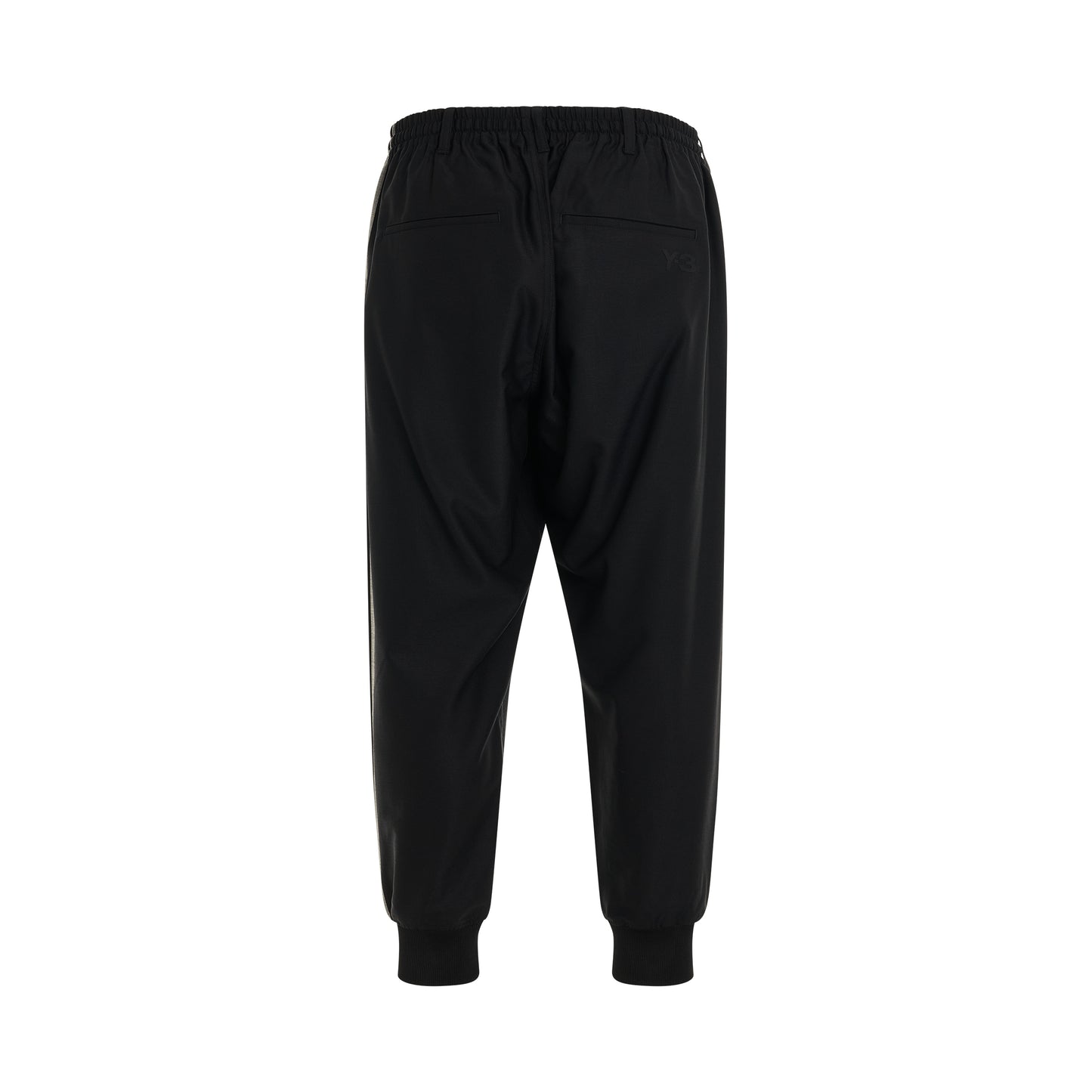 3 Stripes Refined Wool Cuffed Pants in Black