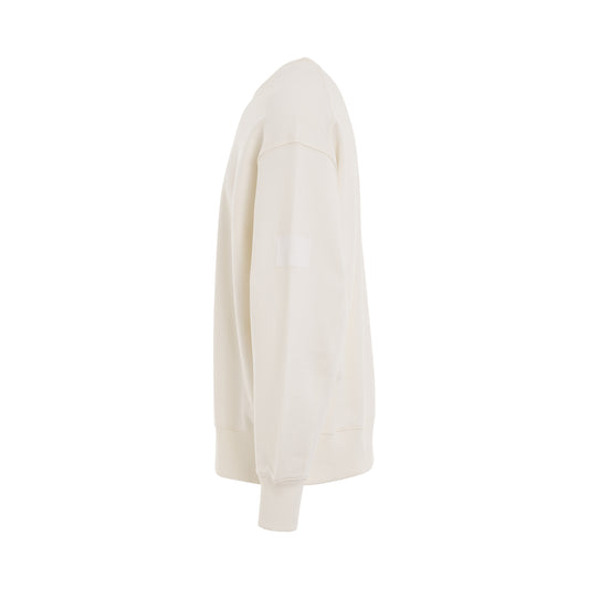 Organic Cotton Terry Crew Sweatershirt in Off White