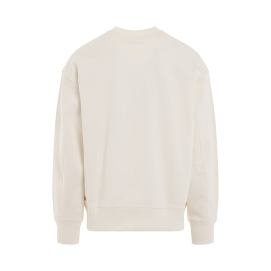 Organic Cotton Terry Crew Sweatershirt in Off White