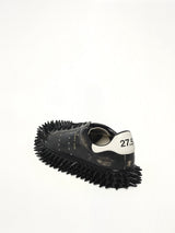 Spiky Leather Sneaker in Black Back View | DOUBLET