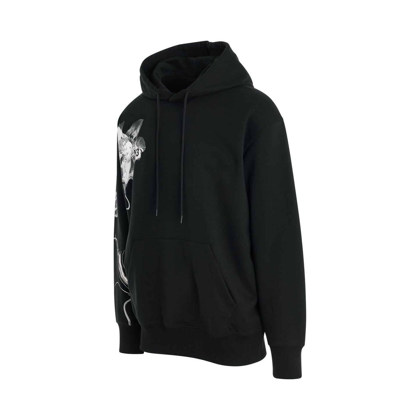 Flower Graphic Hoodie in Black