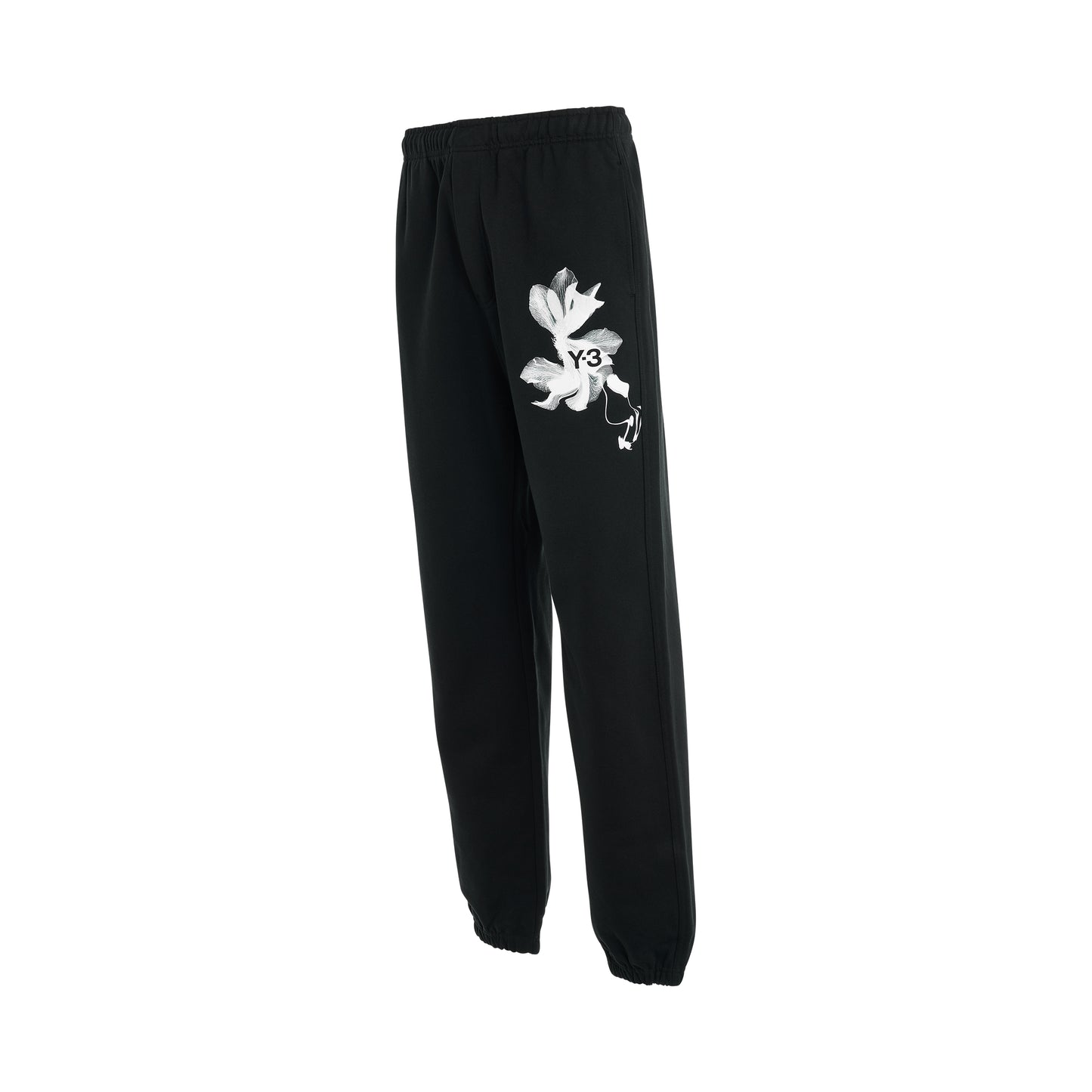 Flower Graphic Sweatpants in Black