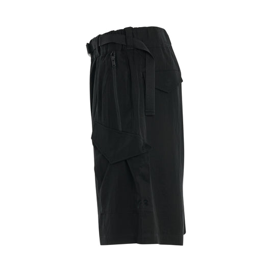 Wash Twill Shorts in Black