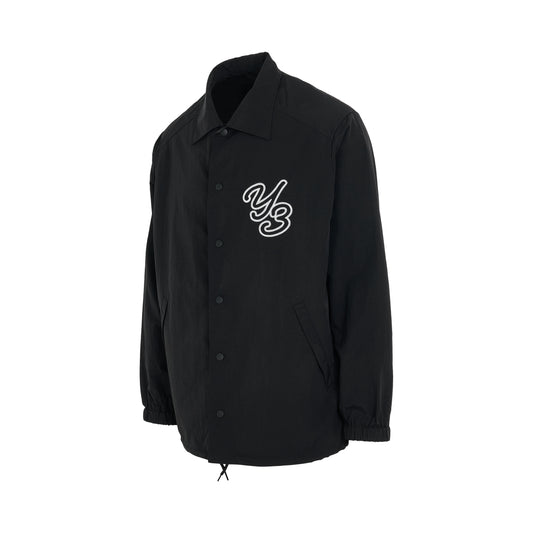 Y-3 Logo Coach Jacket in Black