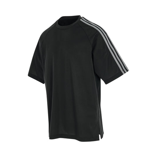 3 Stripe T-Shirt in Black/Off White