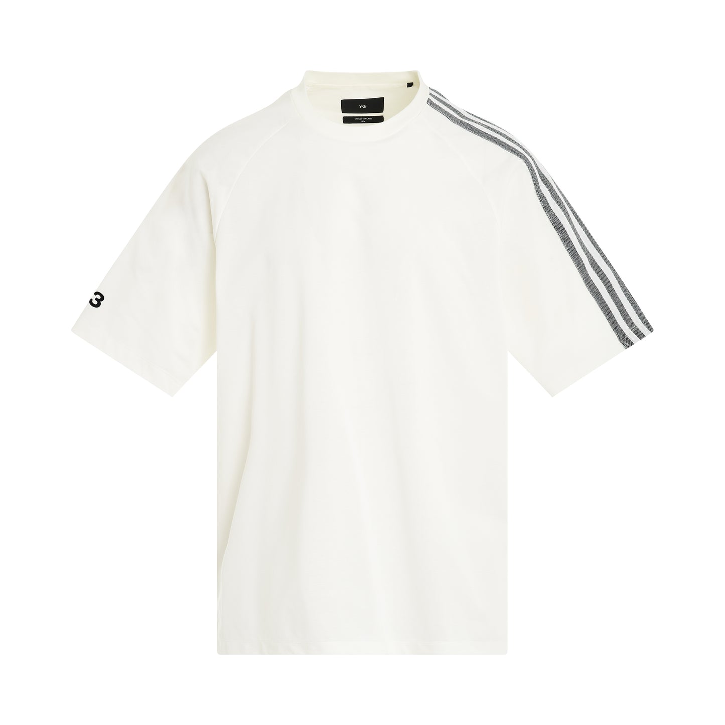 3 Stripe T-Shirt in Off White/Black
