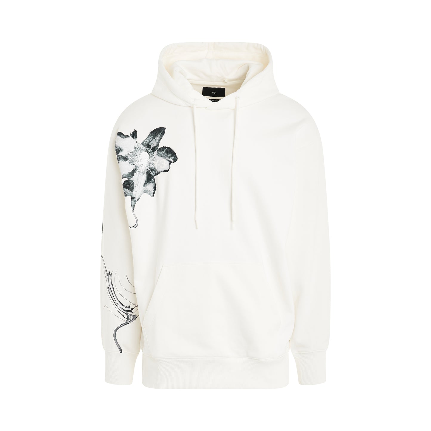 Flower Graphic Hoodie in Off White