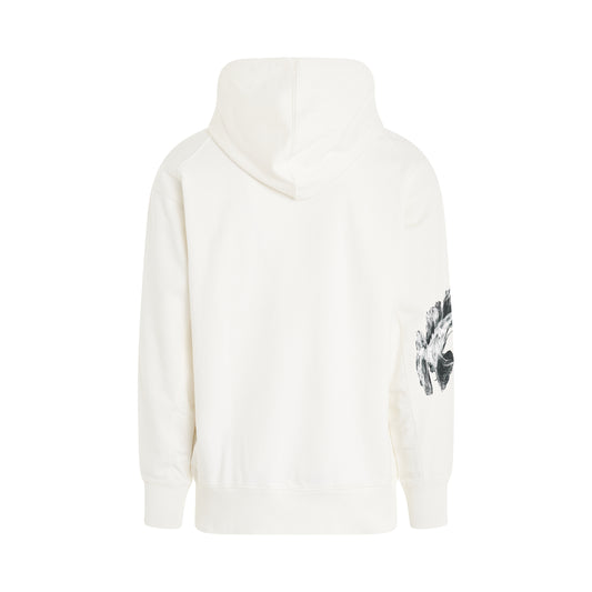 Flower Graphic Hoodie in Off White