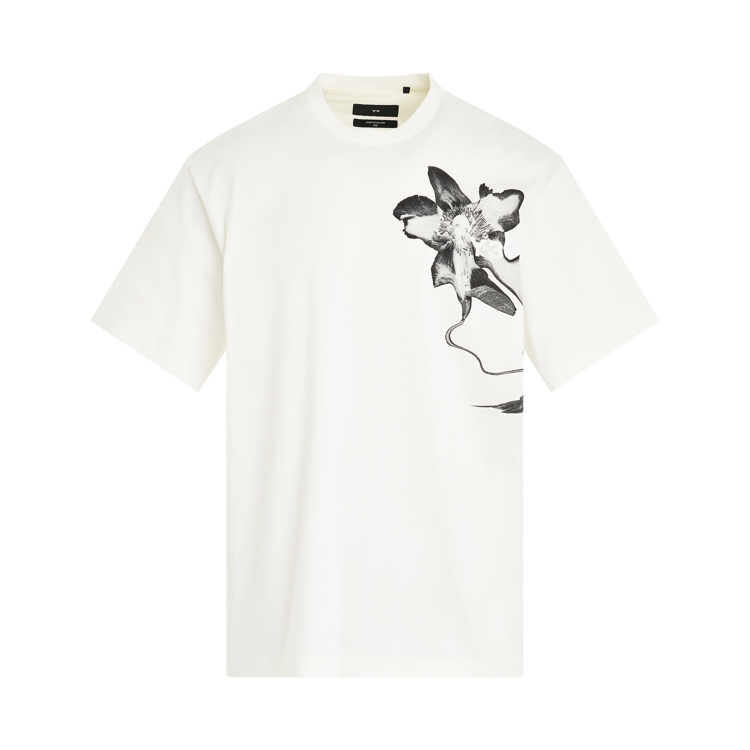 Flower Graphic T-Shirt in Off White