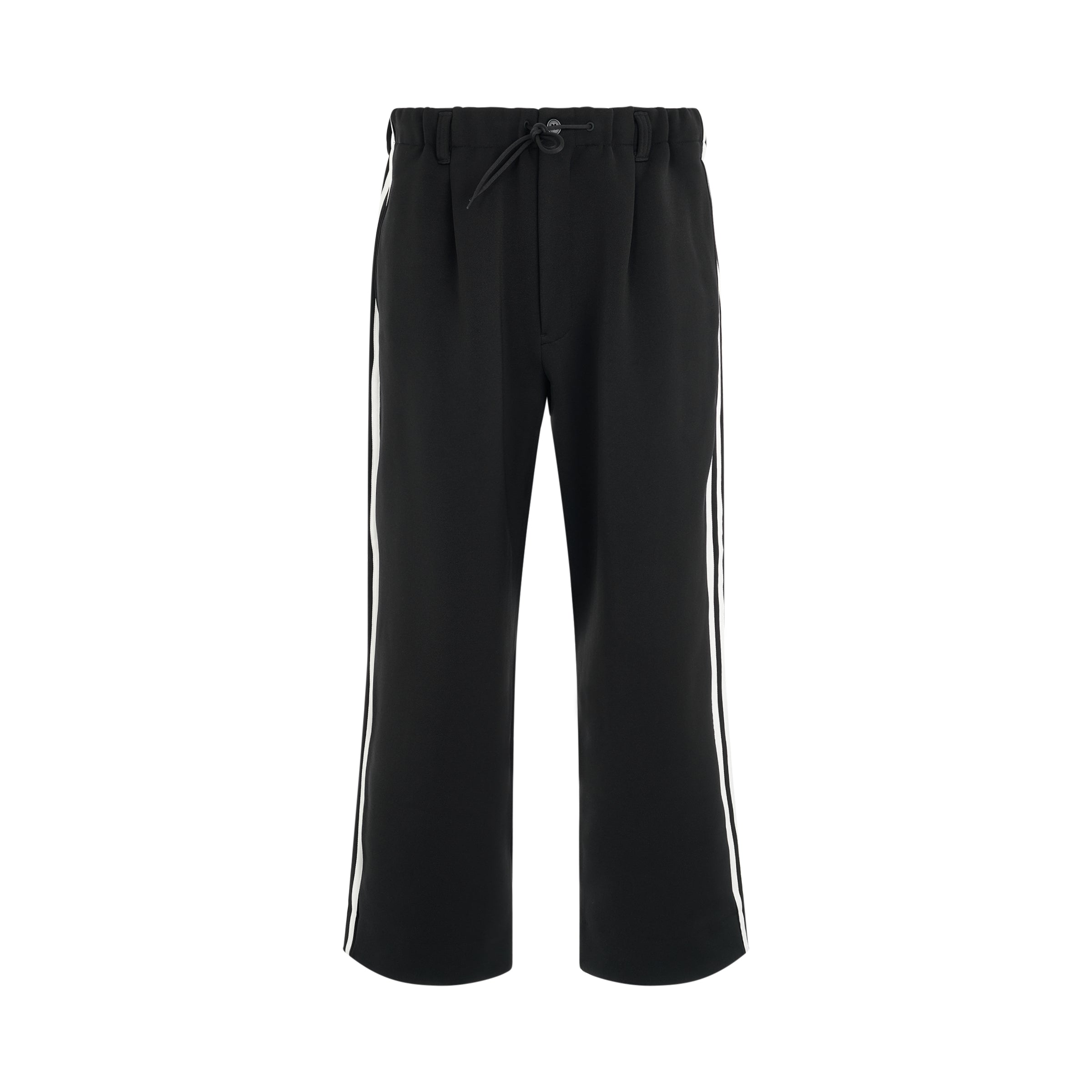 3 Stripe Straight Track Pants in Black/Off White