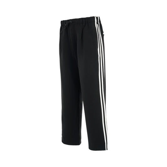 3 Stripe Straight Track Pants in Black/Off White