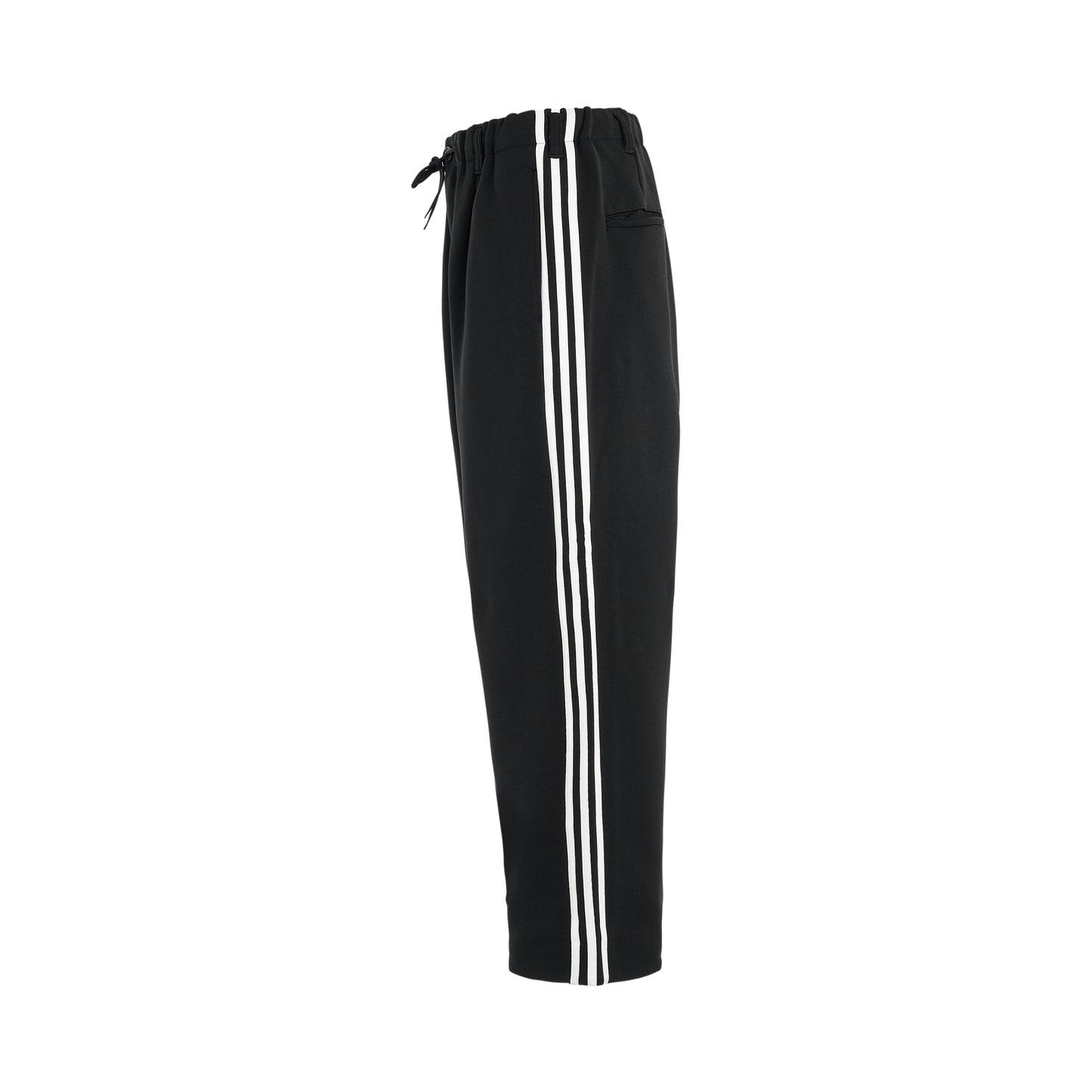3 Stripe Straight Track Pants in Black/Off White