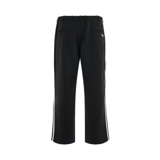 3 Stripe Straight Track Pants in Black/Off White