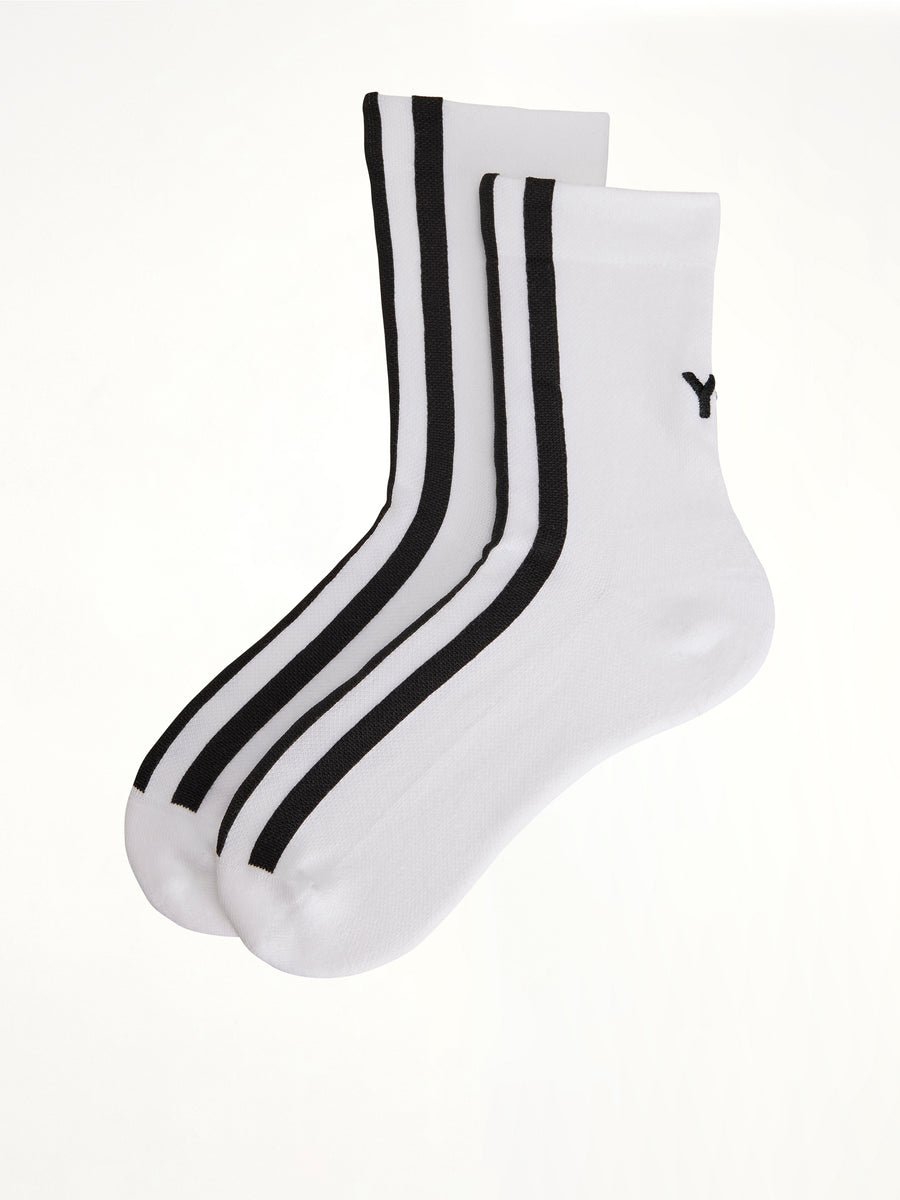 Y-3 Stripe Socks in White
