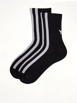 Y-3 Stripe Socks in Black/White