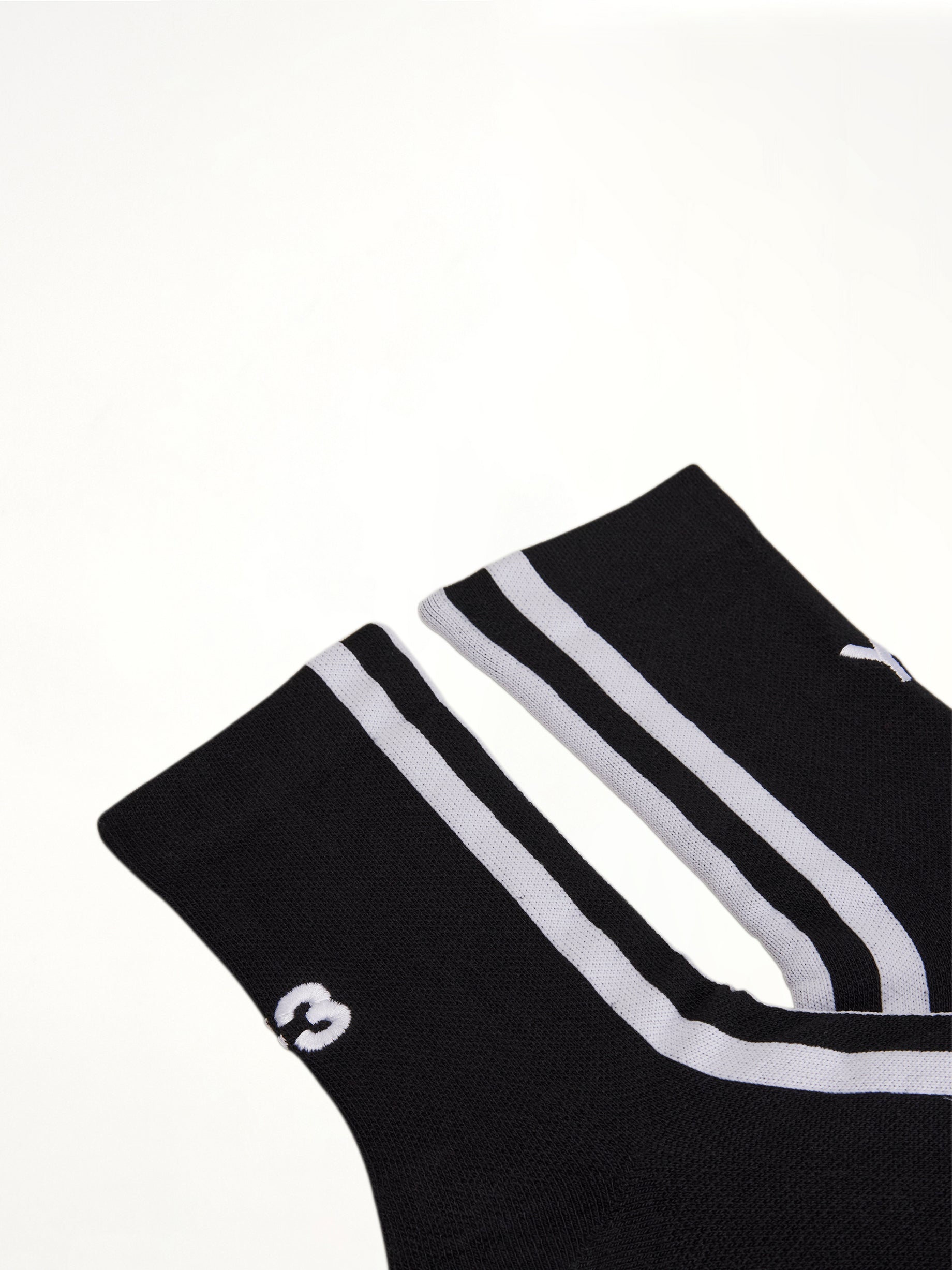 Y-3 Stripe Socks in Black/White
