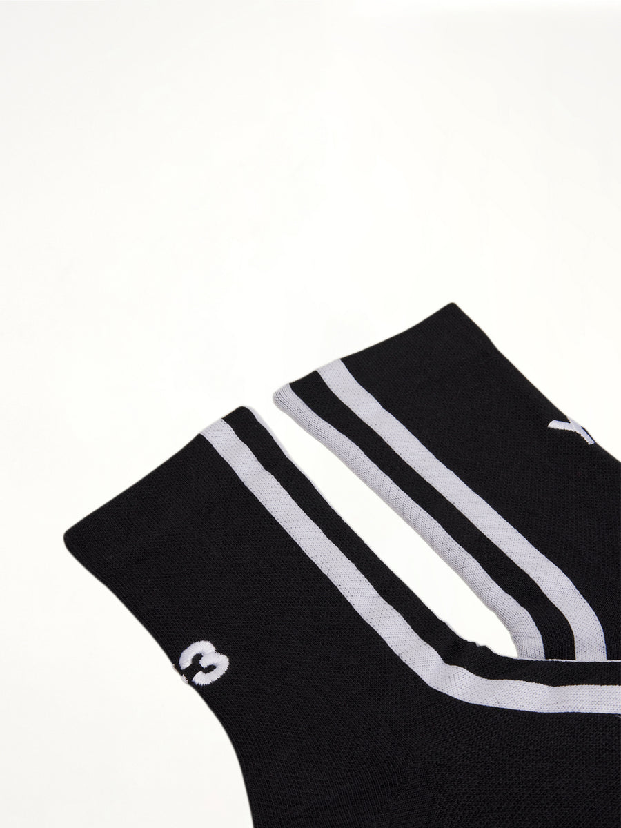 Y-3 Stripe Socks in Black/White