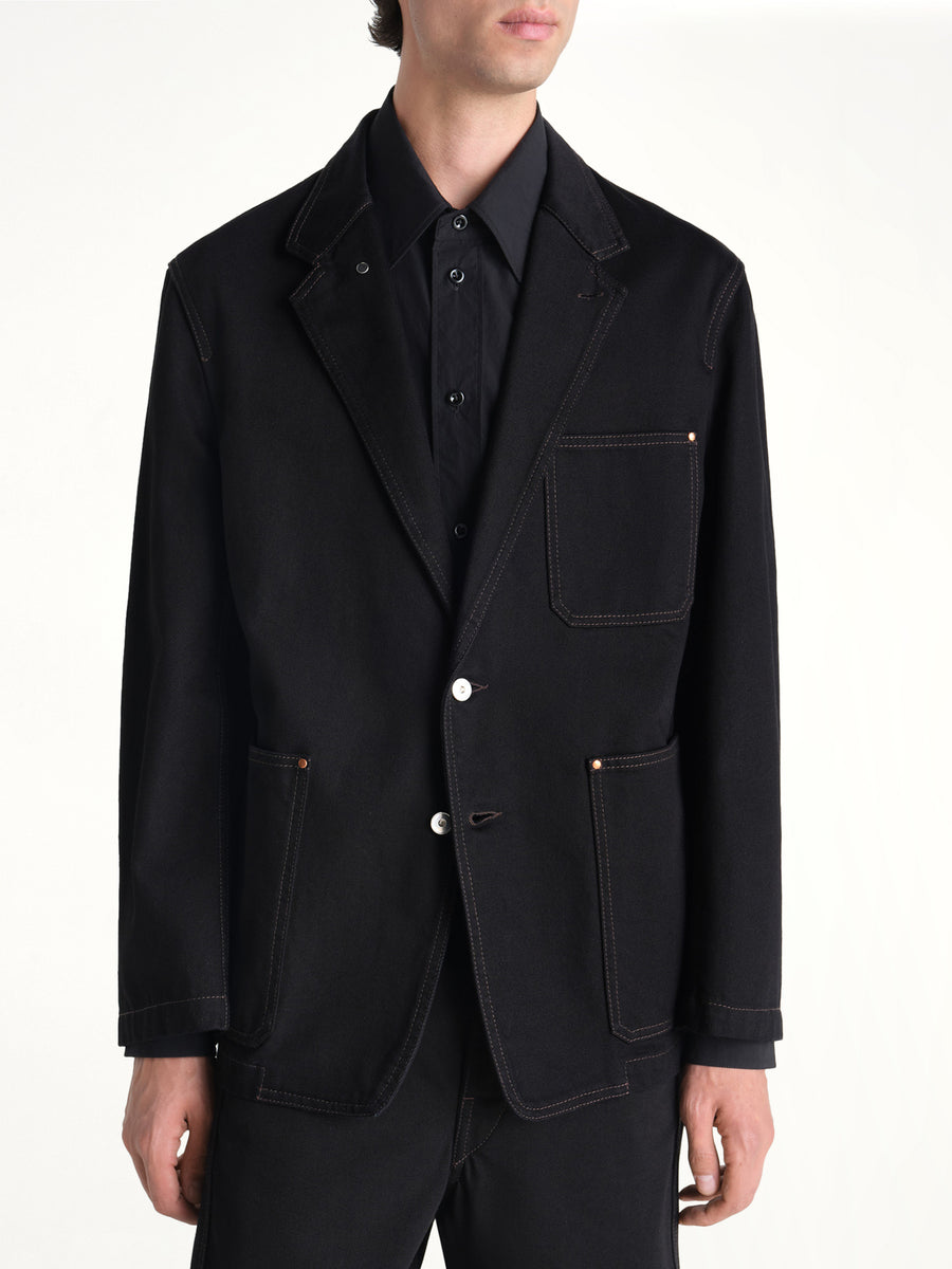 Single Breasted Tailored Jacket in Black