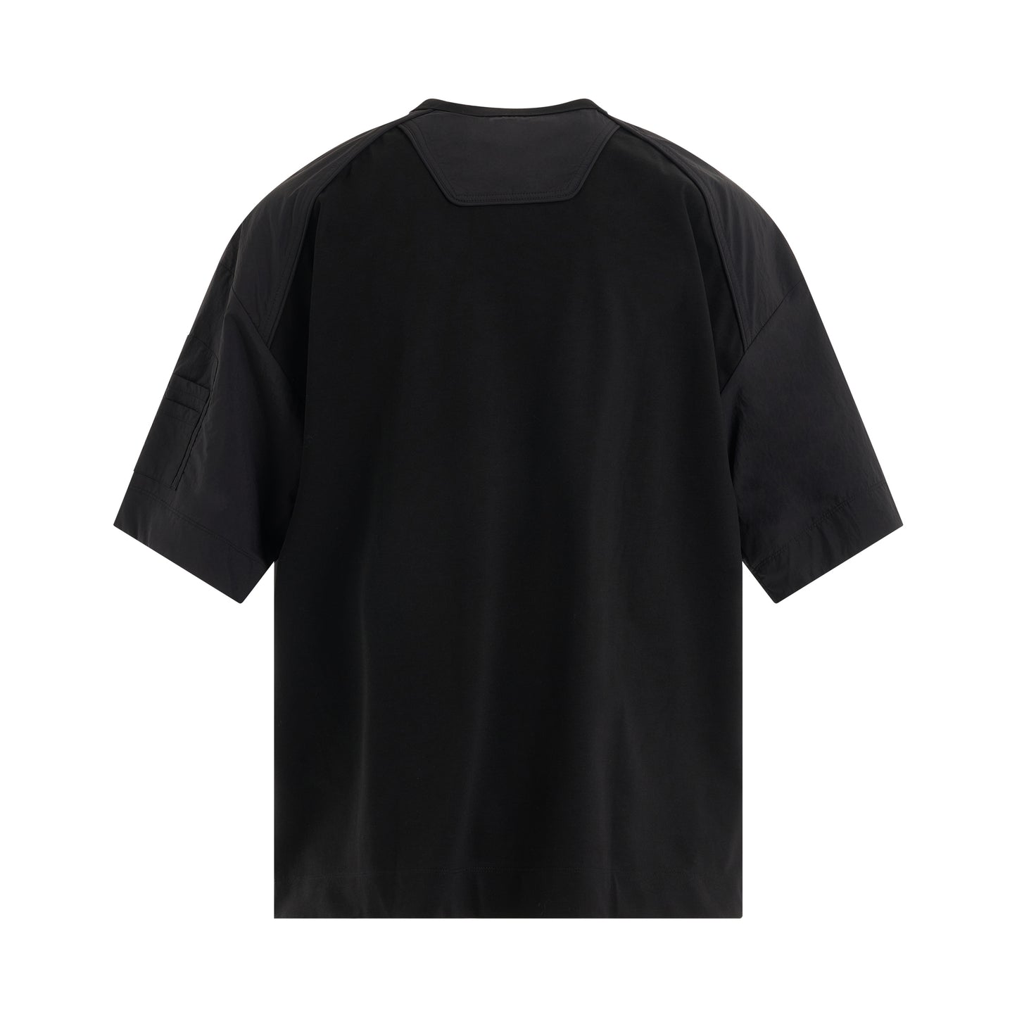 Nylon Blocked Combat T-Shirts in Black