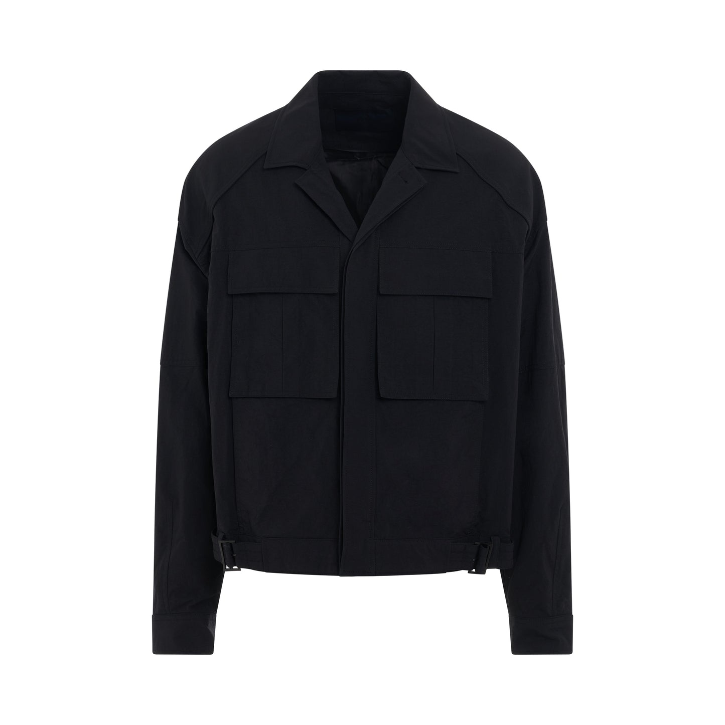 Nylon Shirt Jacket in Black