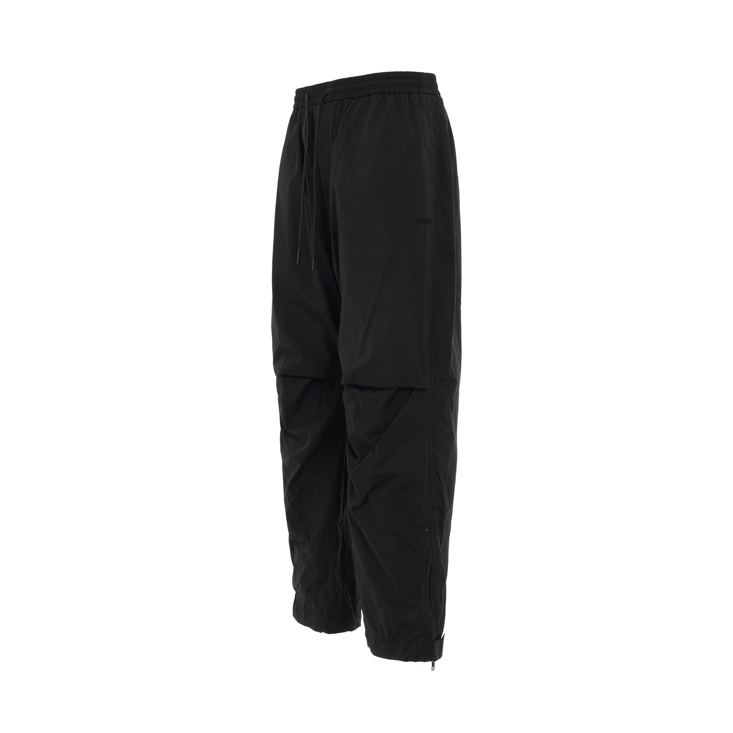 Low Crotch Nylon Pants in Black