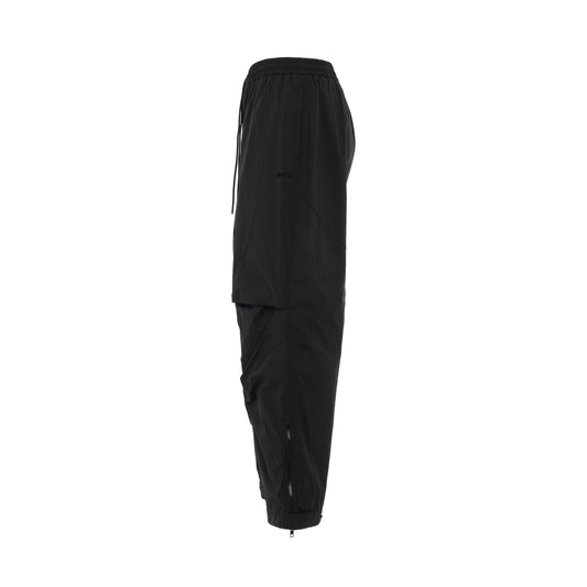 Low Crotch Nylon Pants in Black