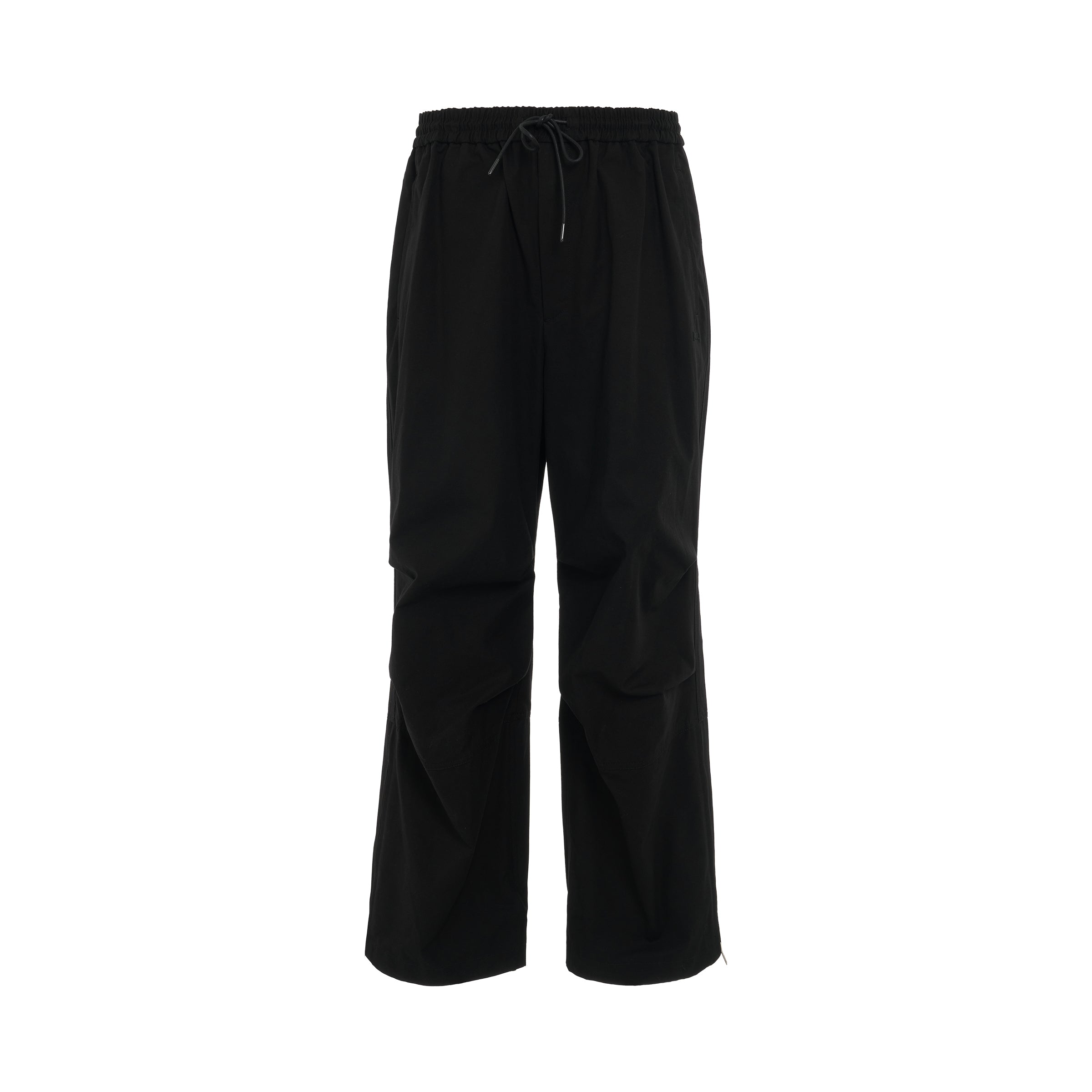 Loose-Fit Cotton Pants in Black