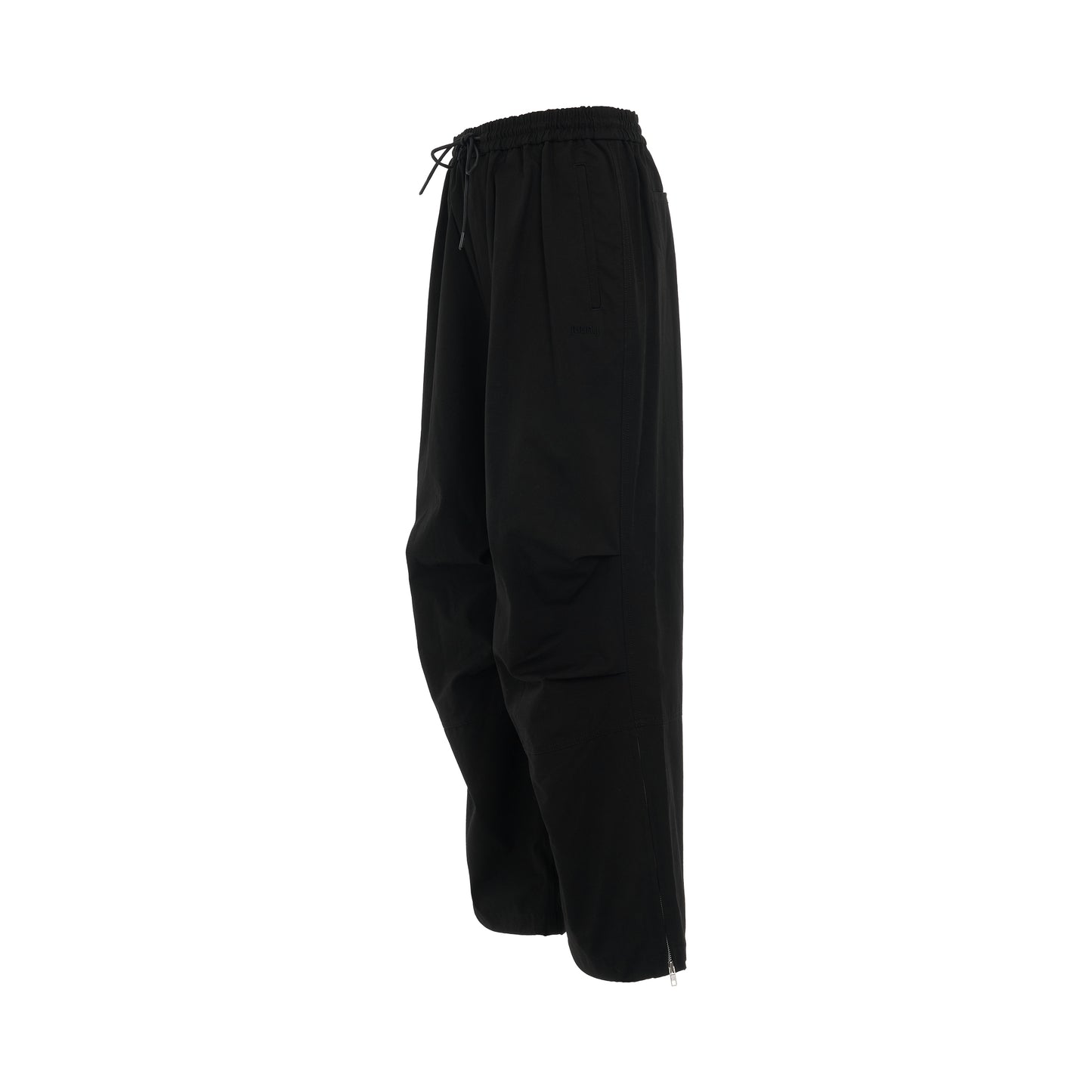 Loose-Fit Cotton Pants in Black