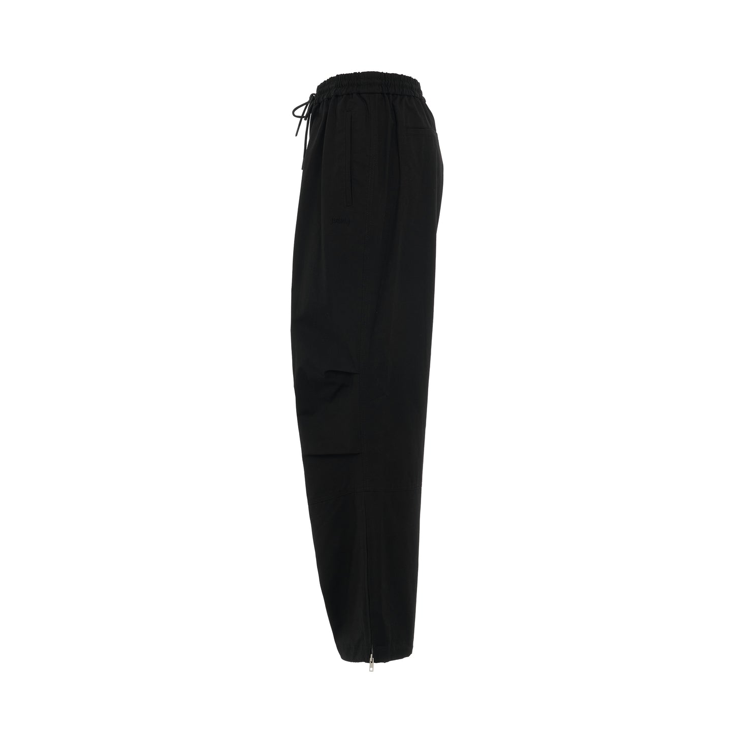 Loose-Fit Cotton Pants in Black