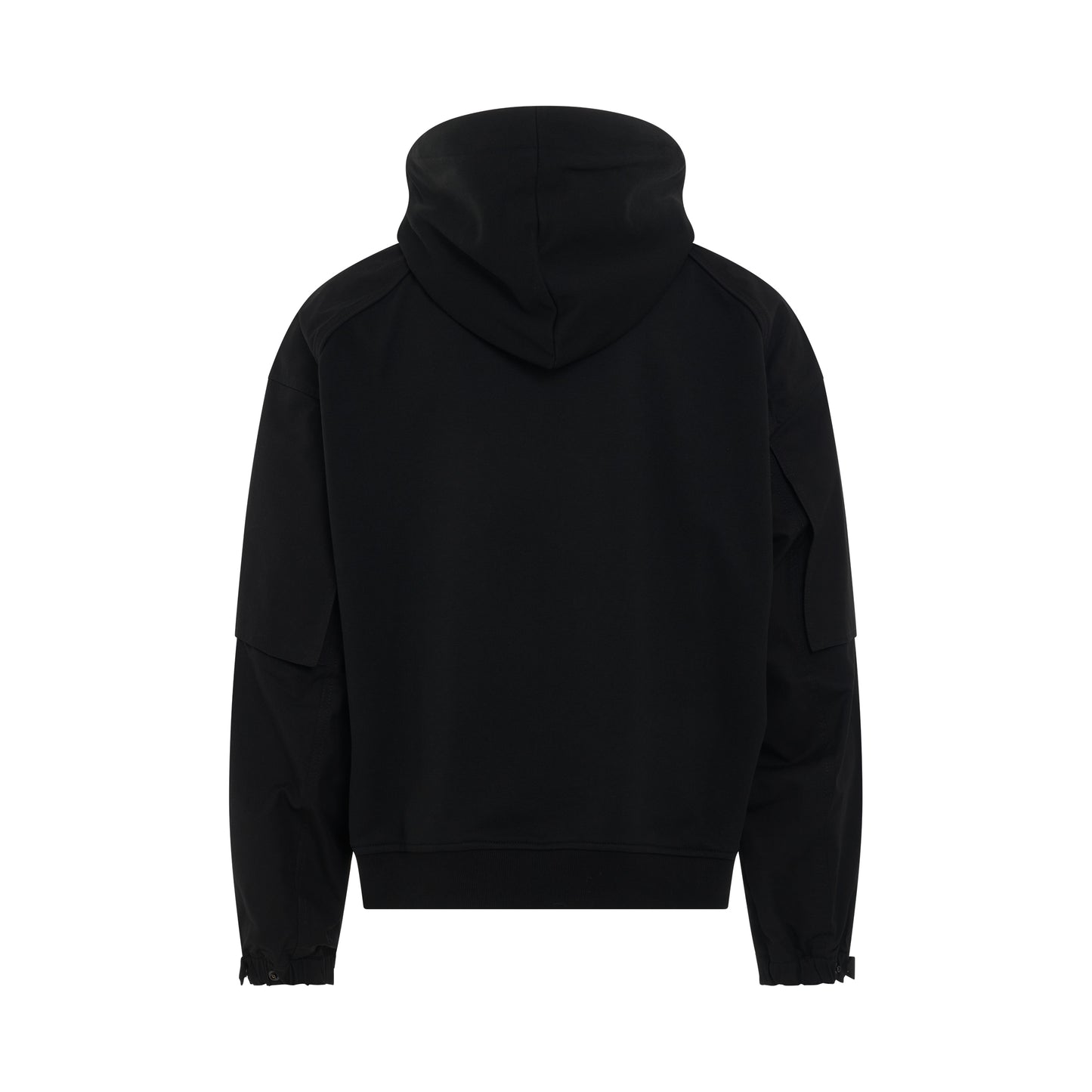 Cotton Layered Jersey Hoodie in Black