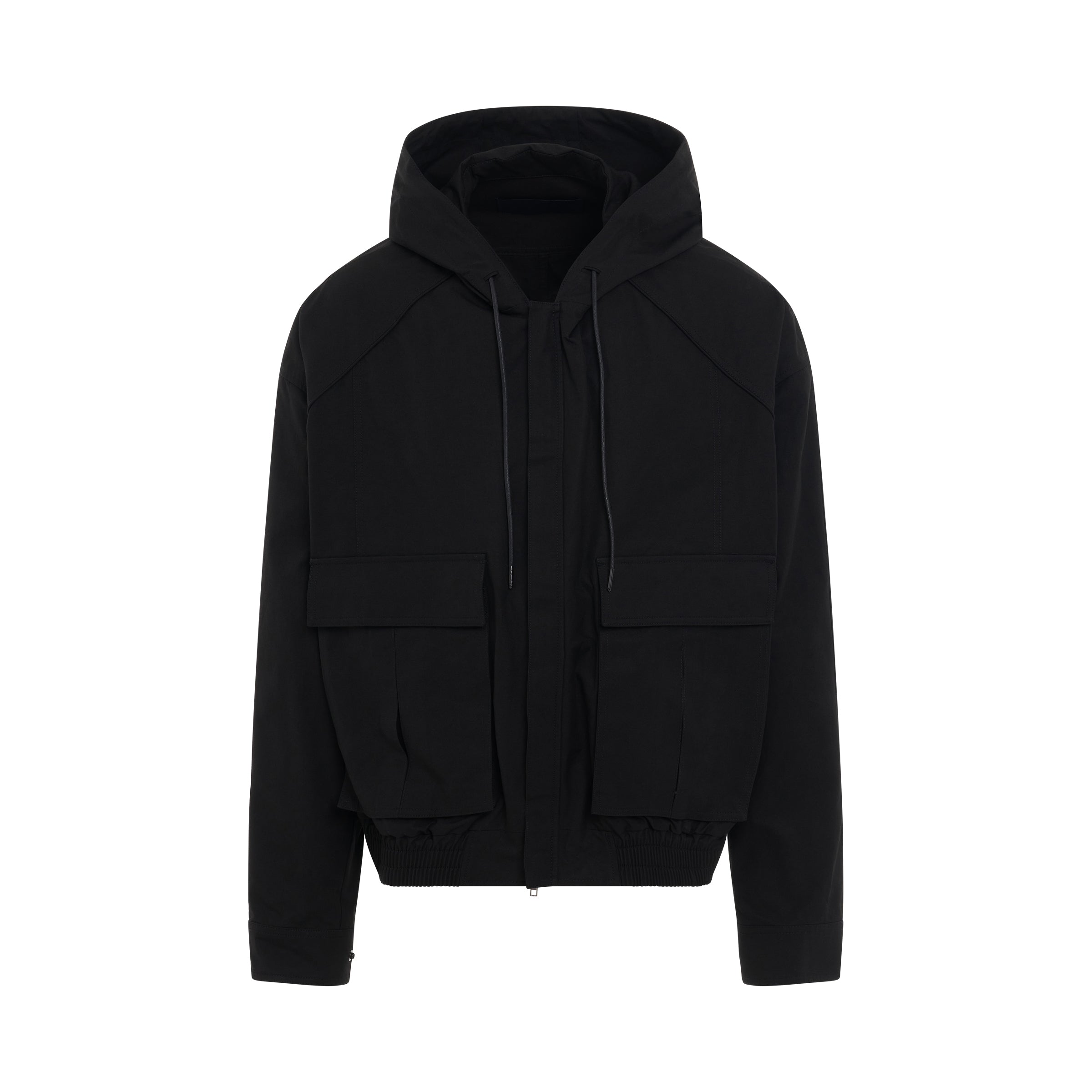 Pocket Shirt with Hood in Black