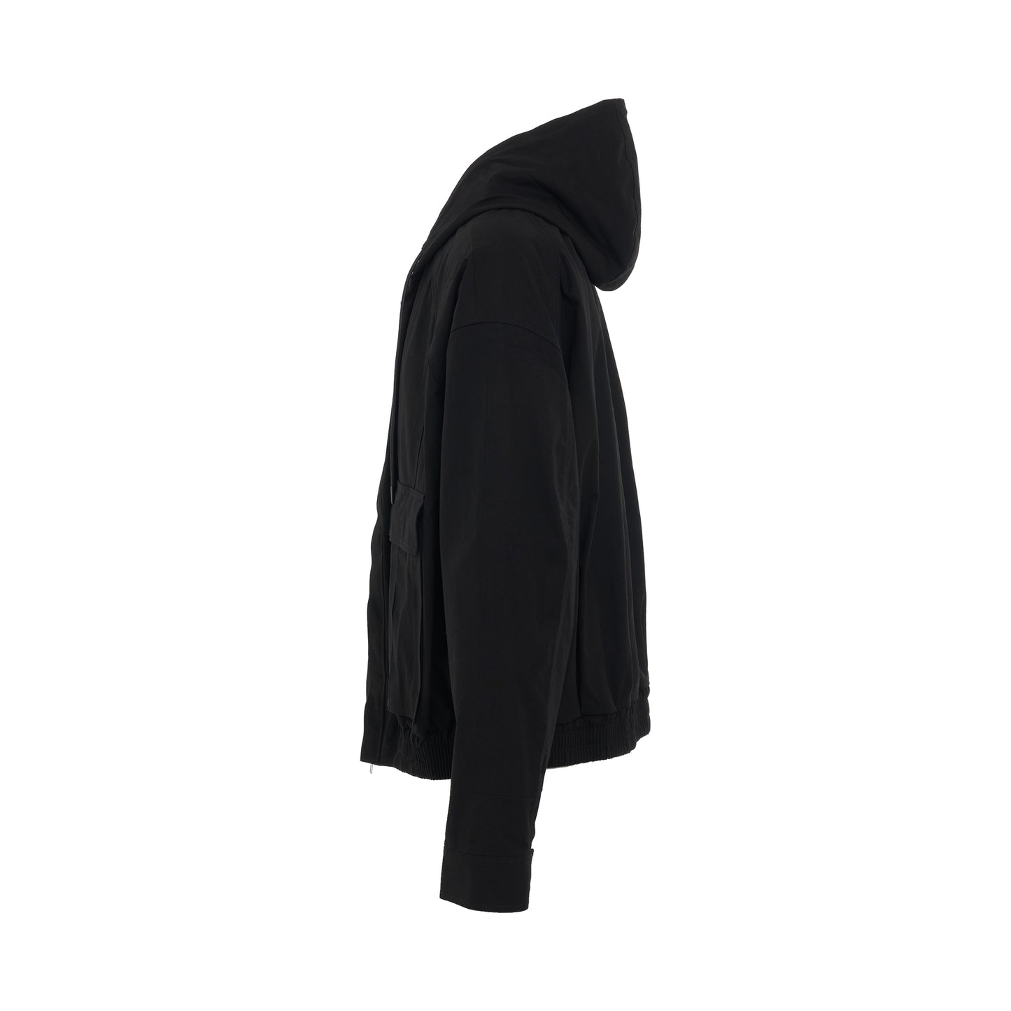 Pocket Shirt with Hood in Black