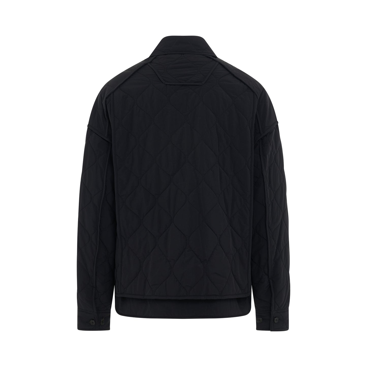 Quilted Nylon Shirt in Black