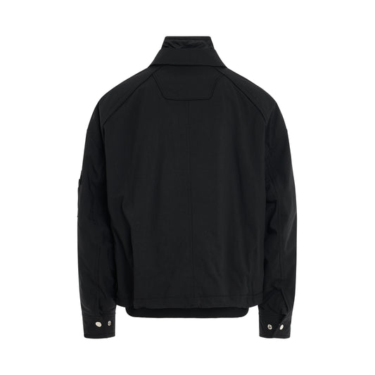 MA-1 Layered Short Bomber Jacket in Black