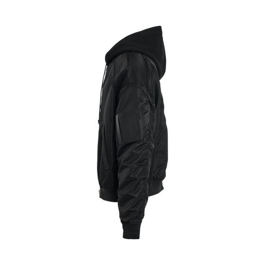 Hood Detachable MA-1 Jacket in Black