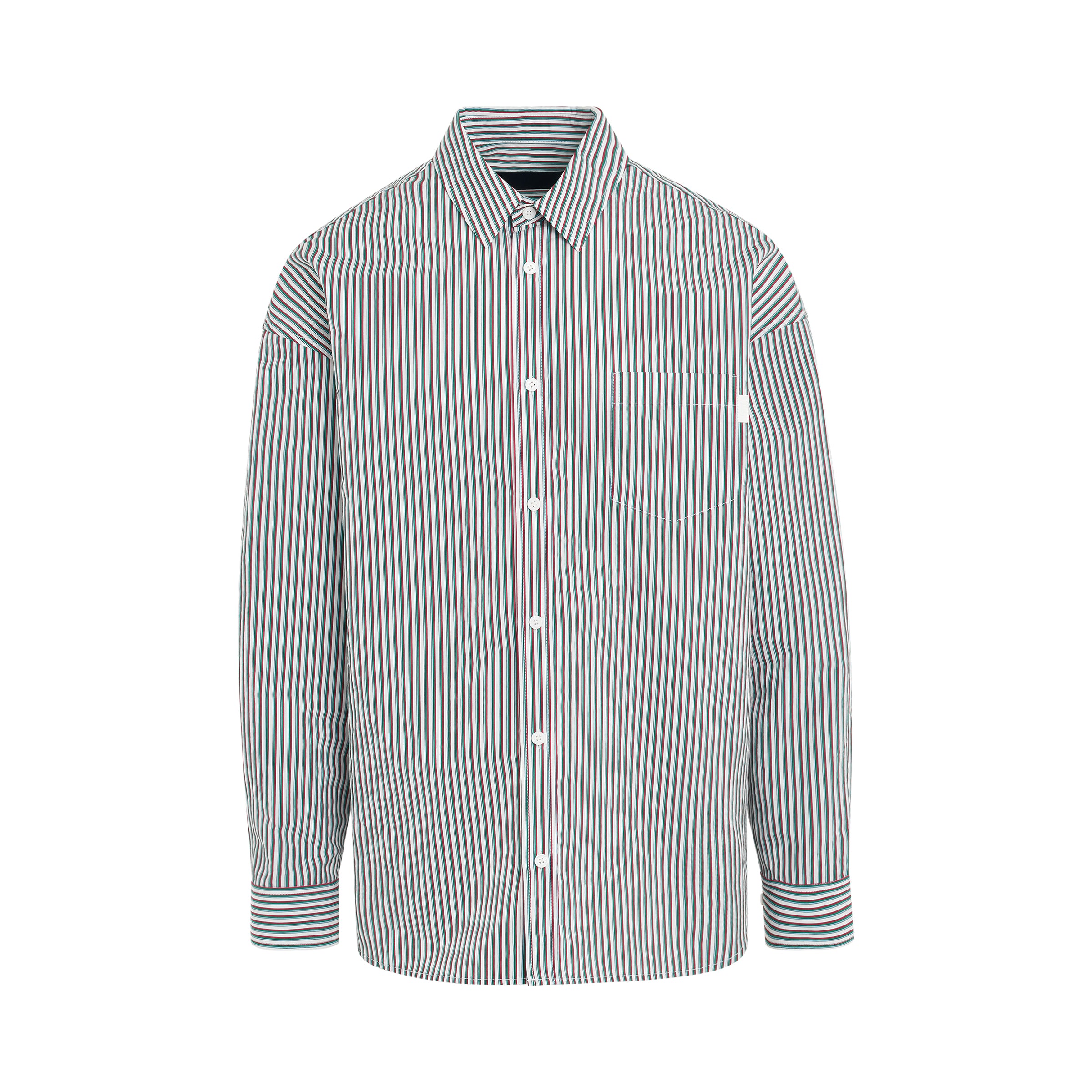 Loose Fit Stripe Classic Shirt in White