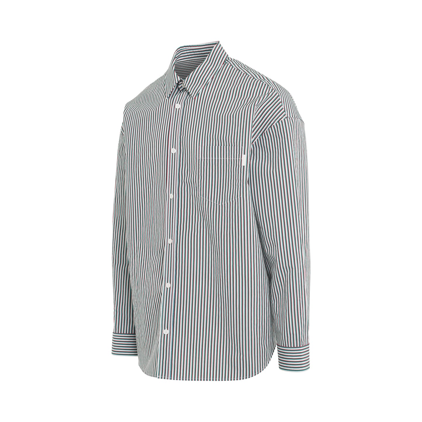 Loose Fit Stripe Classic Shirt in White