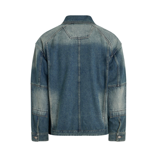 Denim Outpocket Work Jacket in Blue