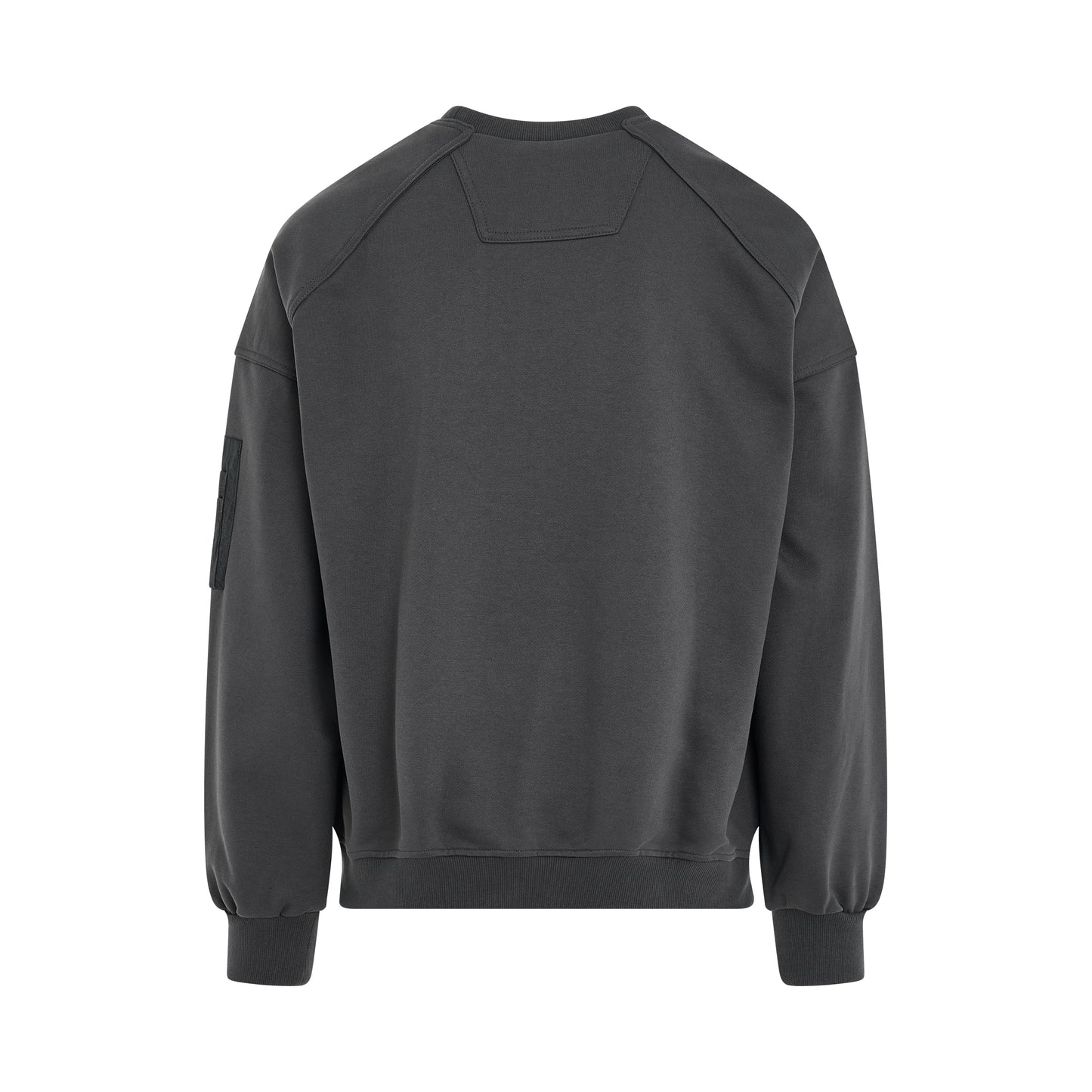 Shoulder Patched Side Zip Sweatshirt in Grey