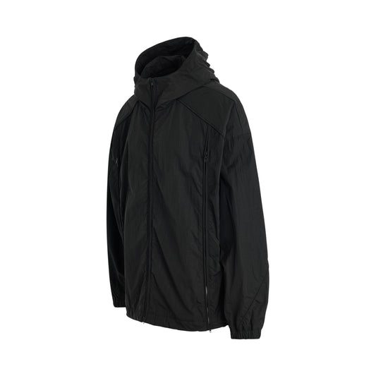 Hidden Pocket Side Zipper Jacket in Black