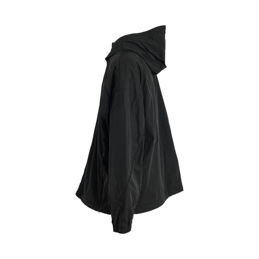 Hidden Pocket Side Zipper Jacket in Black