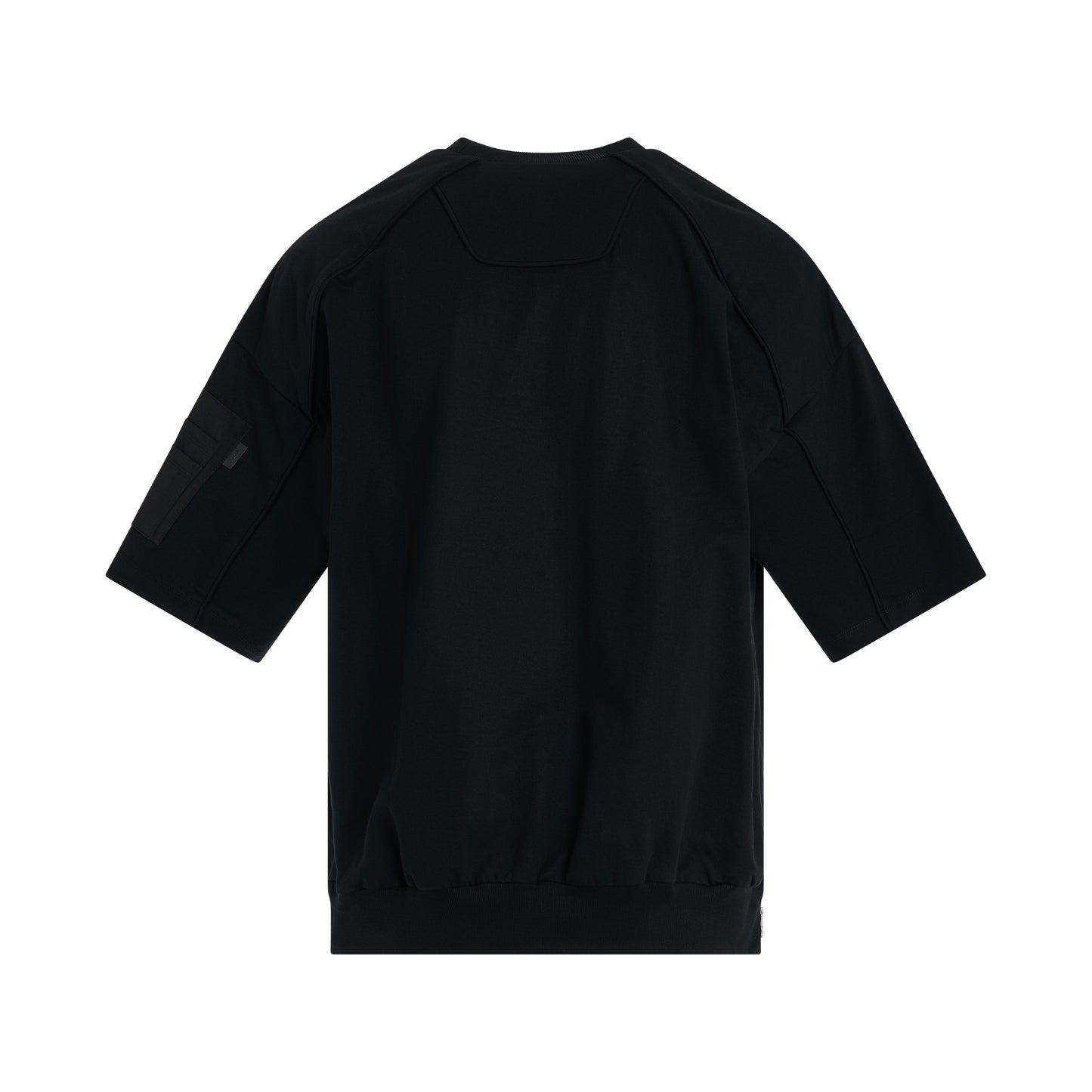 Side Zipper Half Sweatshirt in Black