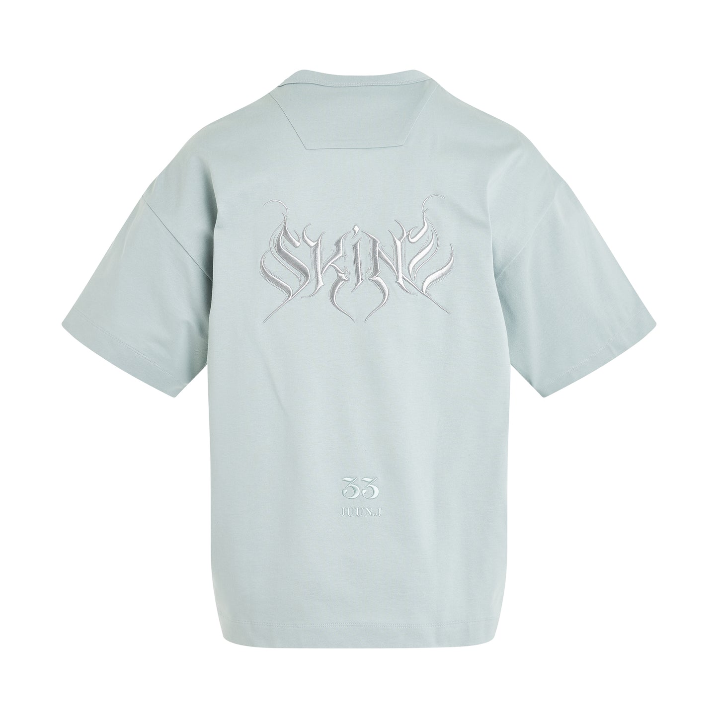 Loose Fit Graphic Emboridered T-Shirt in Sky Blue