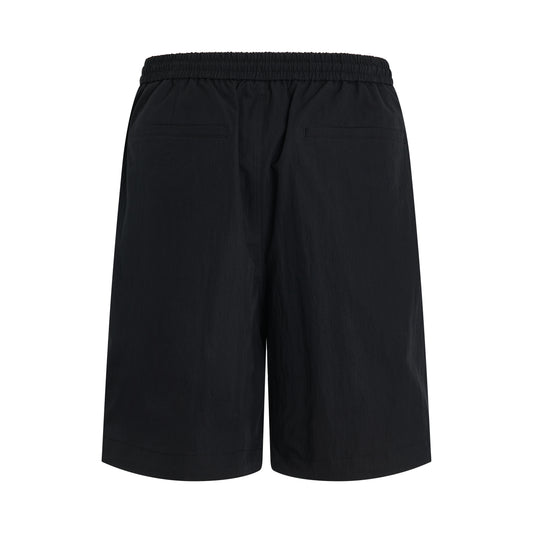 Cotton Side Zipper Shorts in Black