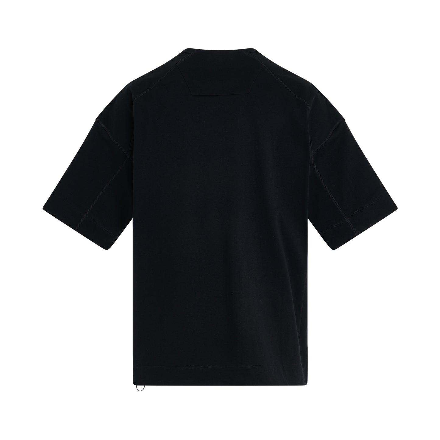 Sleeve Zip Over Fit T-Shirt in Black