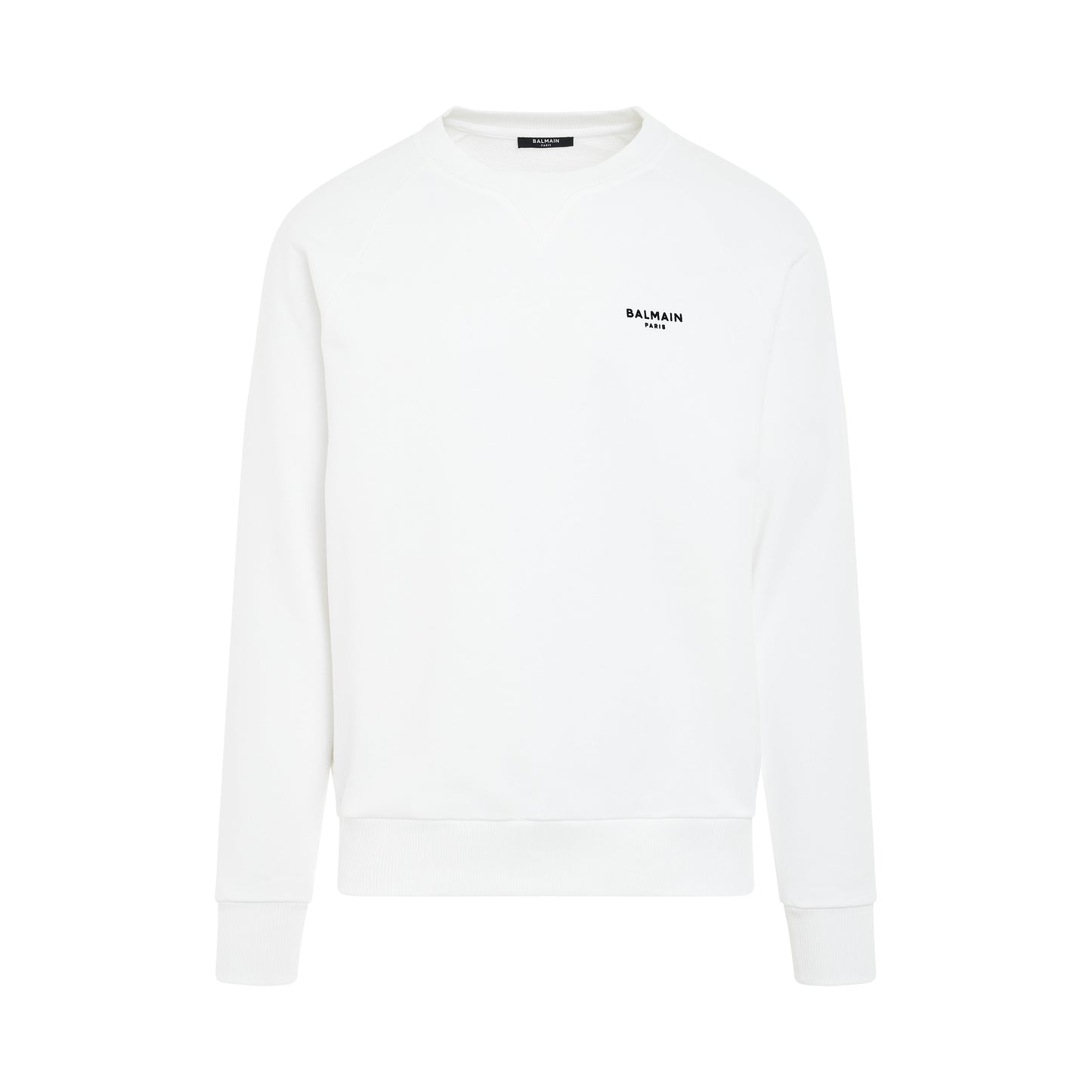 Classic Flock Logo Sweatshirt in White