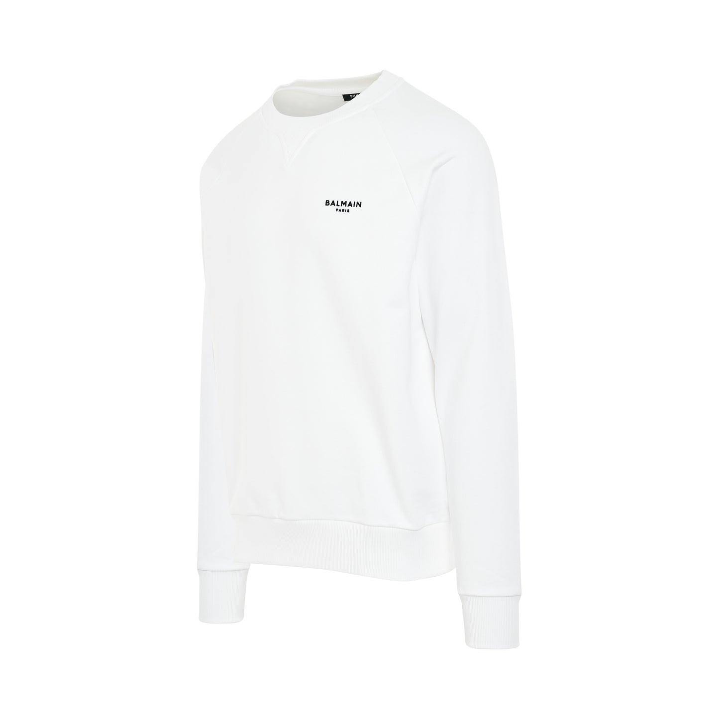 Classic Flock Logo Sweatshirt in White