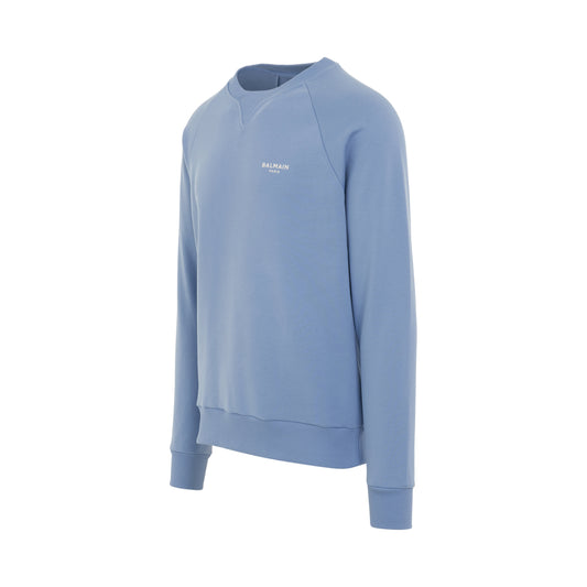 Classic Flock Logo Sweatshirt in Light Blue