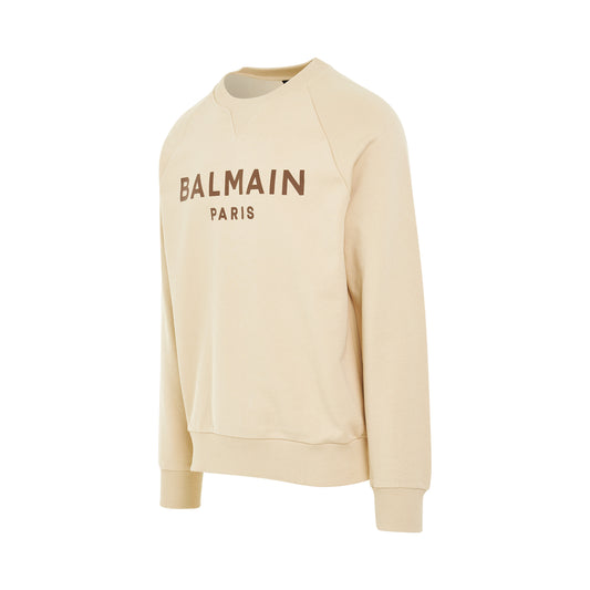 Classic Logo Print Sweatshirt in Ivory