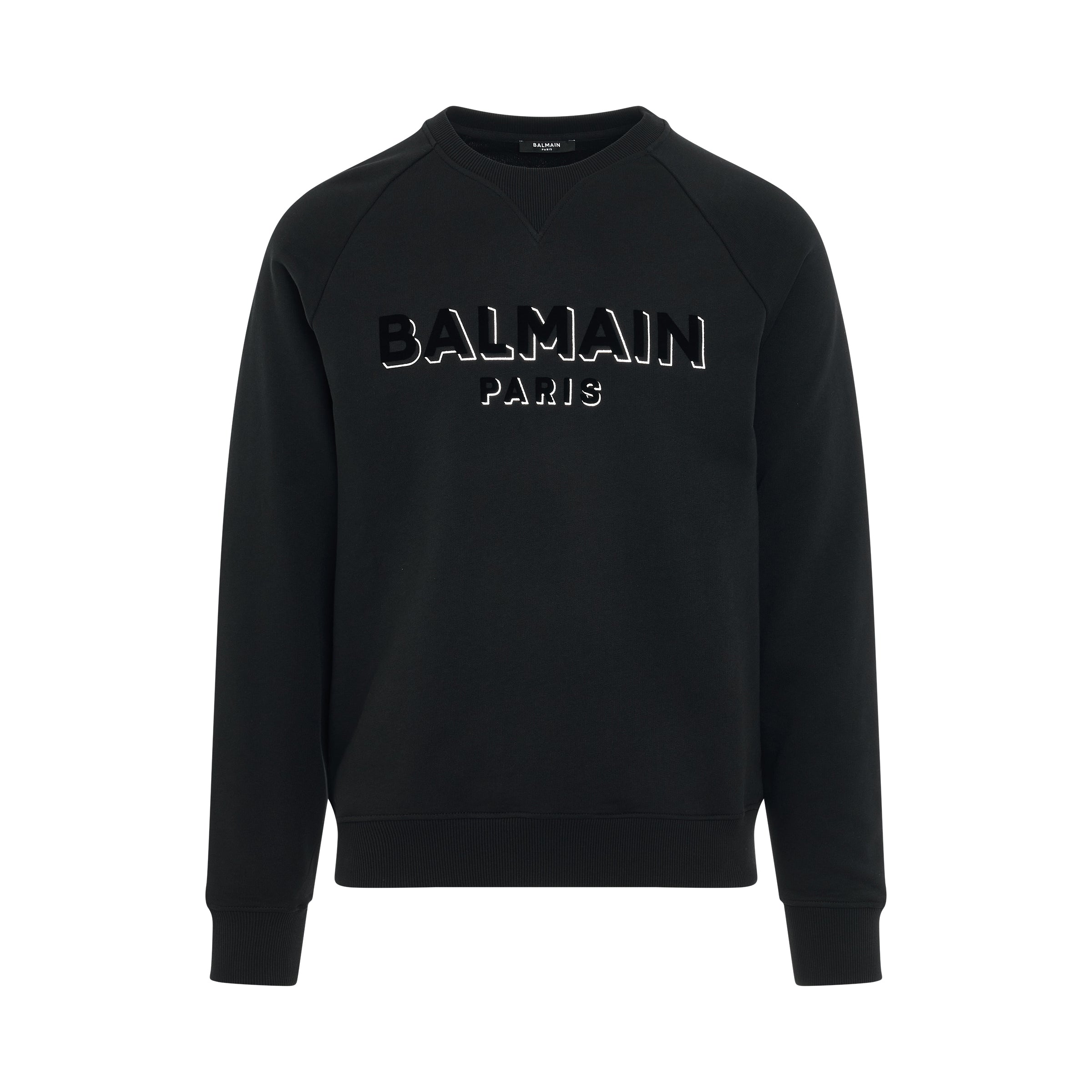 Logo Flock & Foil Sweatshirt in Black/Silver